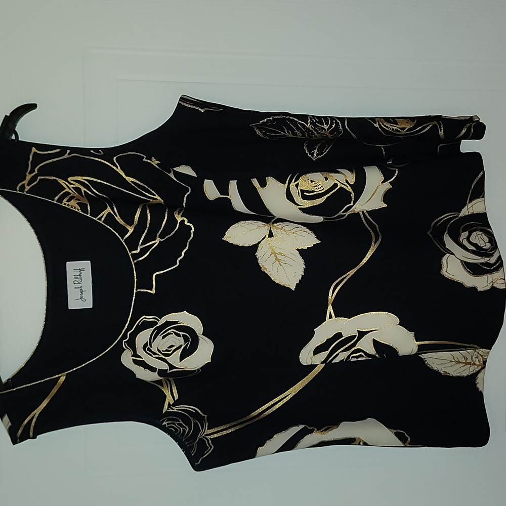 Joseph Ribkoff Midnight Blue/Vanilla Floral Print 3/4 Sleeve Twin Set Jacket - Picture 2 of 3
